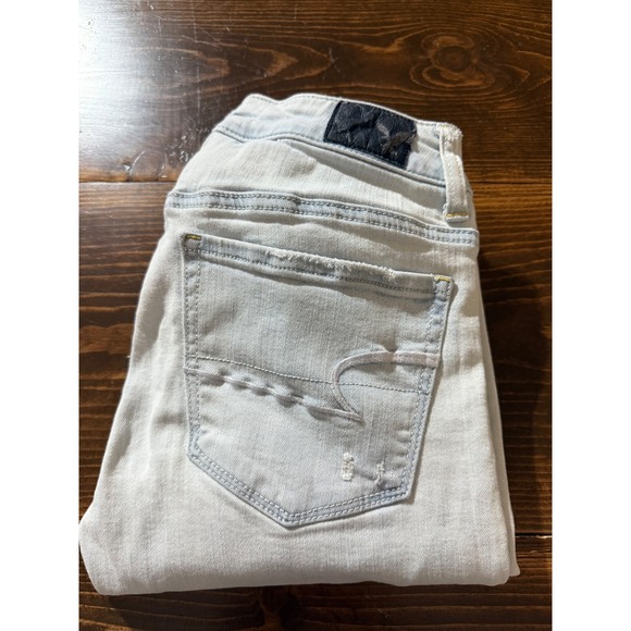 American Eagle AE Super Stretch Ripped Distressed Skinny Jeans Size 2 - Picture 1 of 10